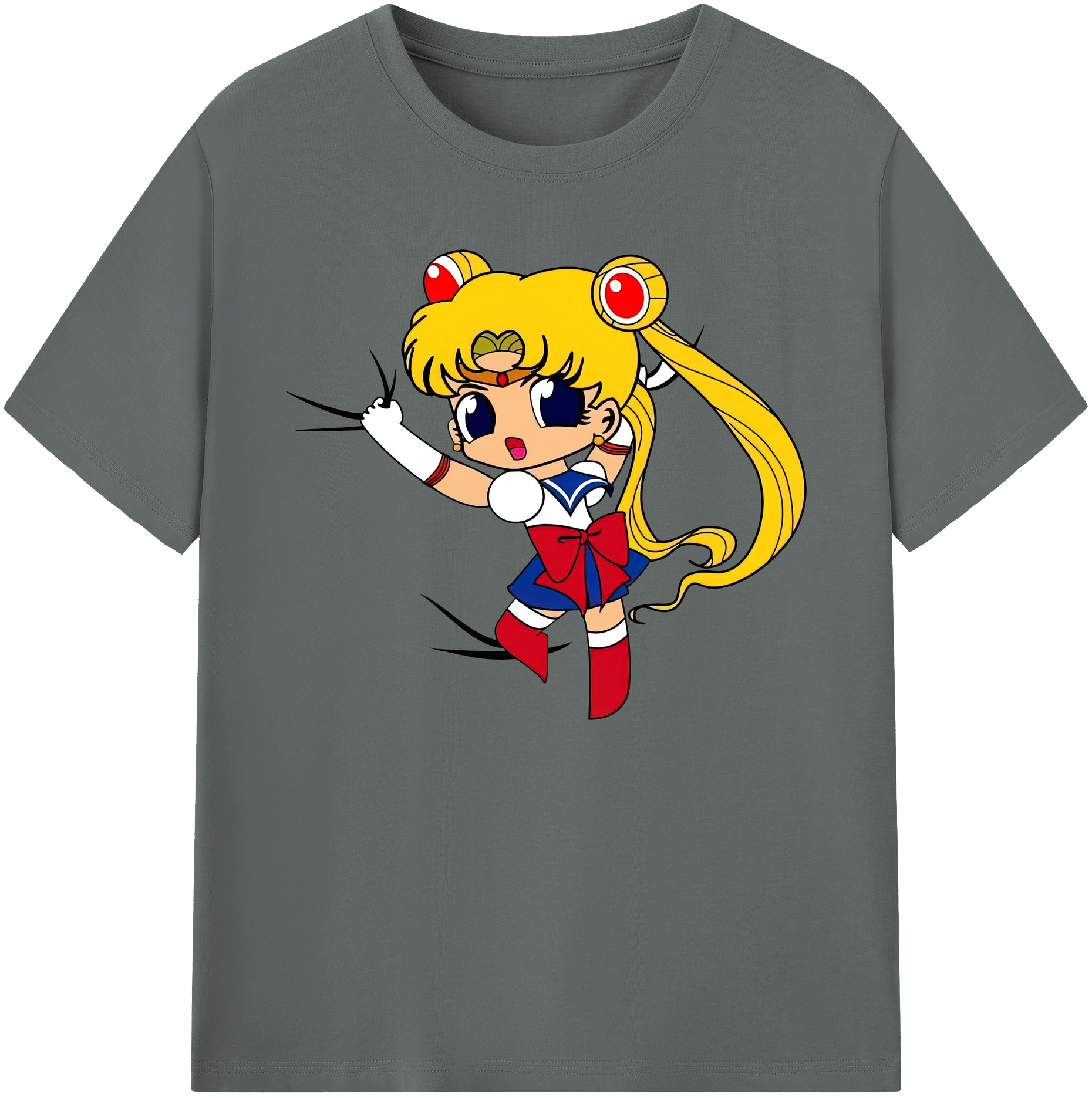 （画像用） 美少女戦士セーラームーン 月野 うさぎ つきの うさぎ Sailor Moon Tsukino Usagi 綿100％ メンズ半袖Tシャツ｜肌触りやわらか＆通気性